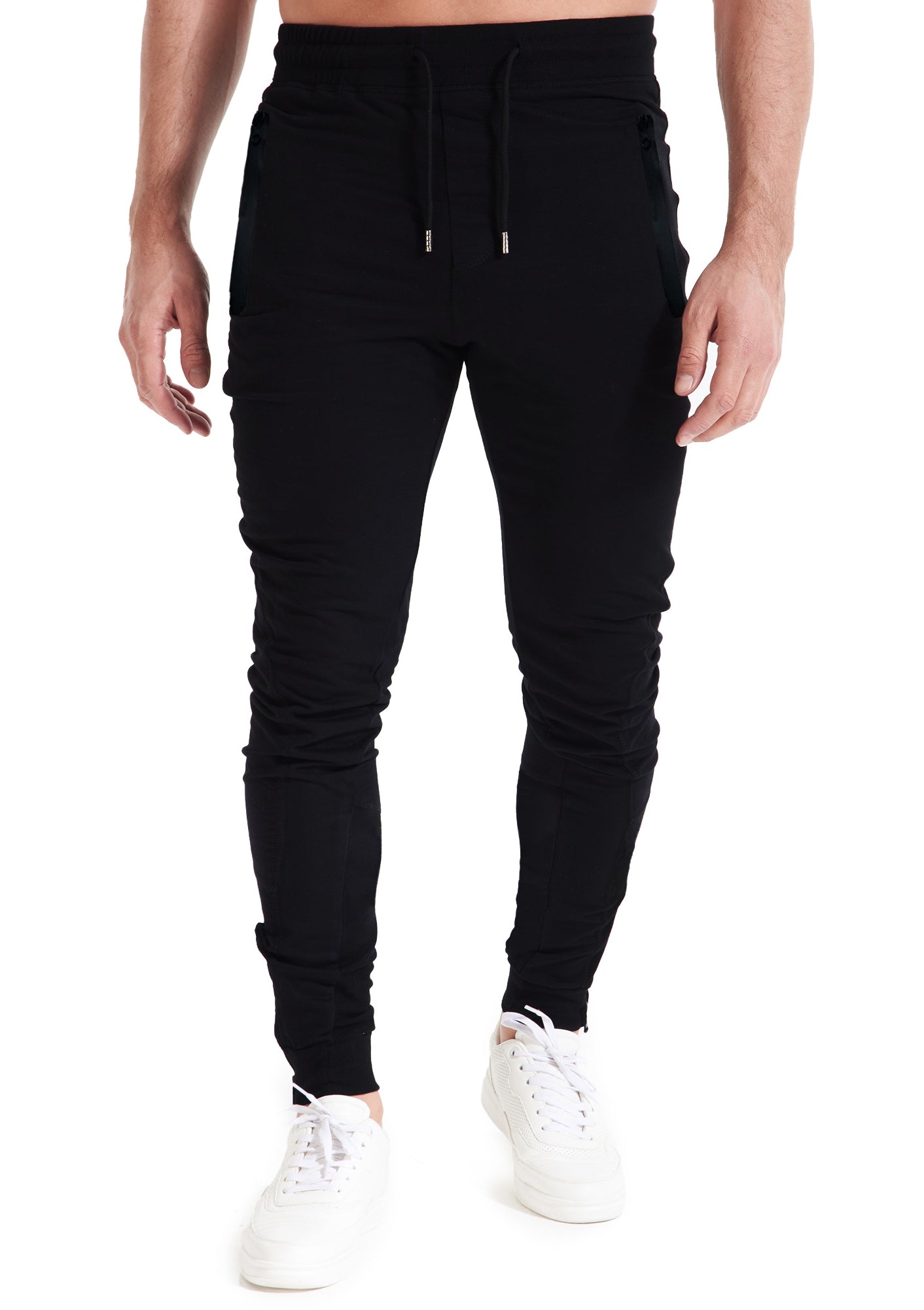Black Jogger Zipper Pockets For Him